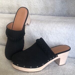 JCREW braided wooden clogs